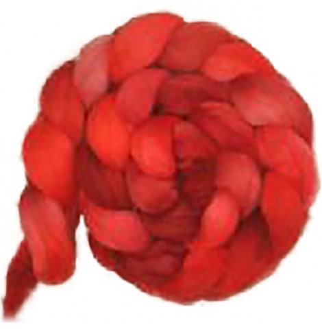 Kathy's Fibres - merino rovings, rosy red